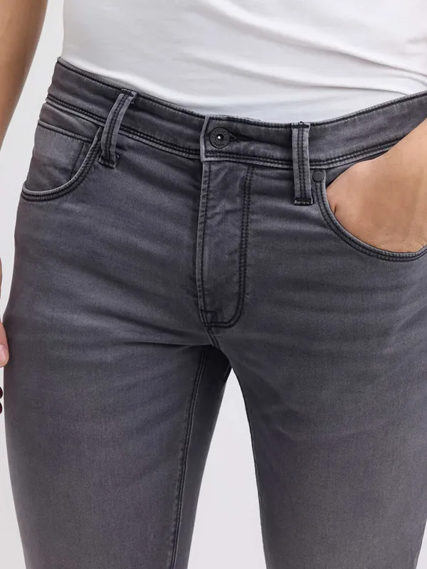 PEPE grey slim tapered jeans