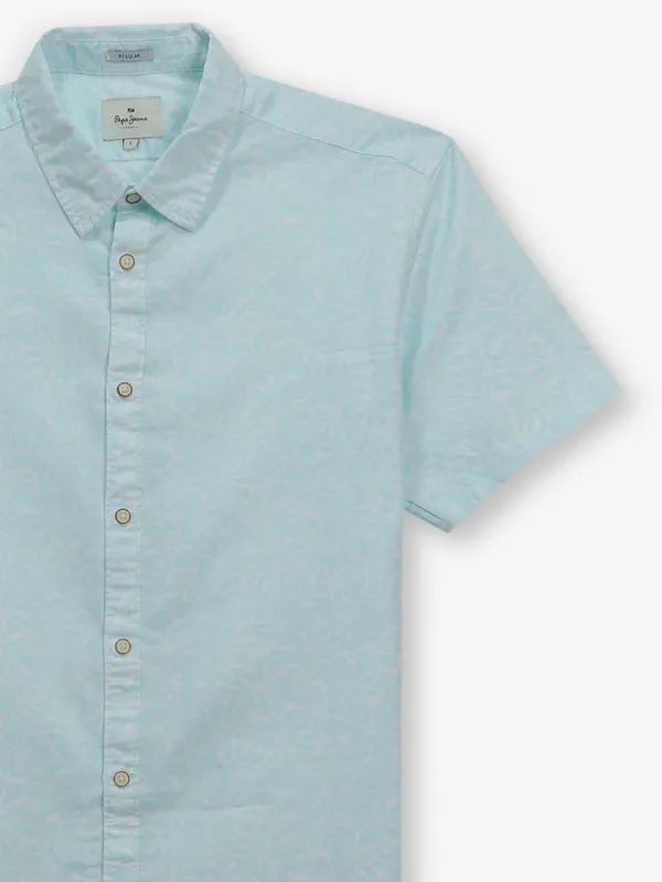 PEPE JEANS aqua printed cotton shirt