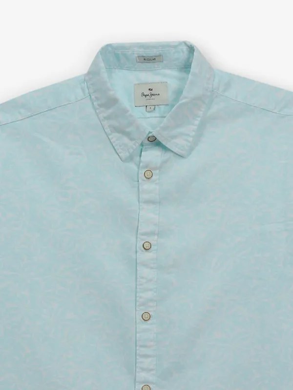 PEPE JEANS aqua printed cotton shirt