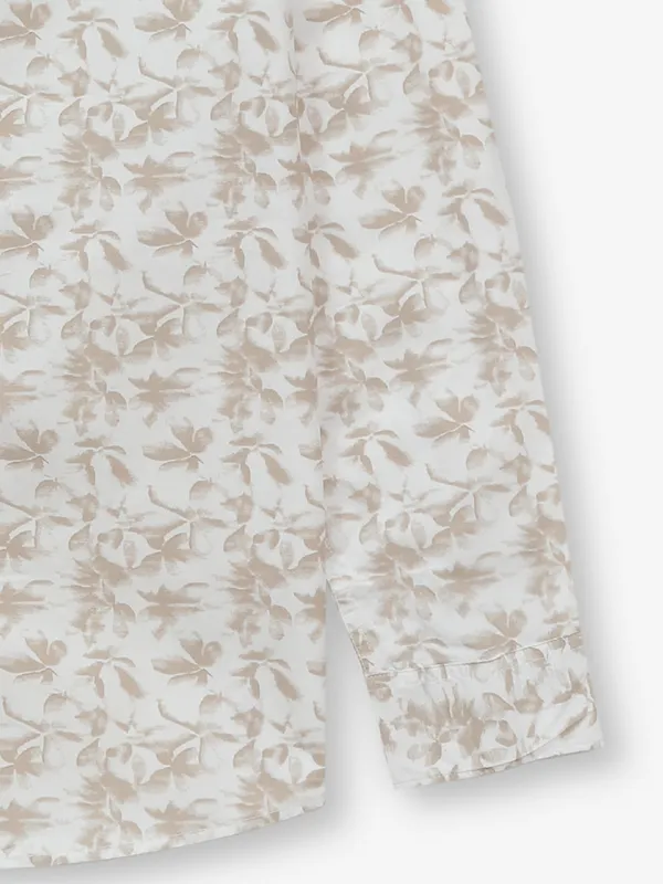 PEPE JEANS beige printed cotton shirt for men