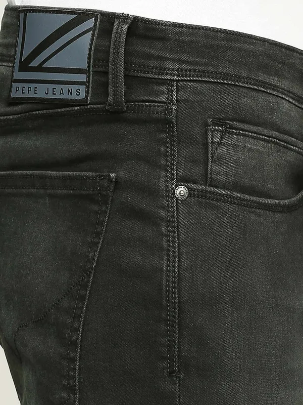 Pepe Jeans black mid rise slim fit jeans