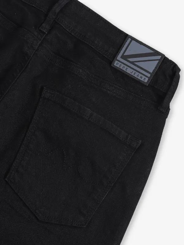 PEPE JEANS black solid bootcut jeans