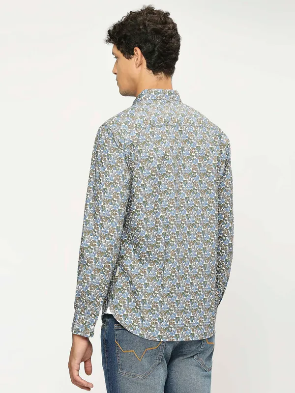 Pepe Jeans blue and brown printed shirt