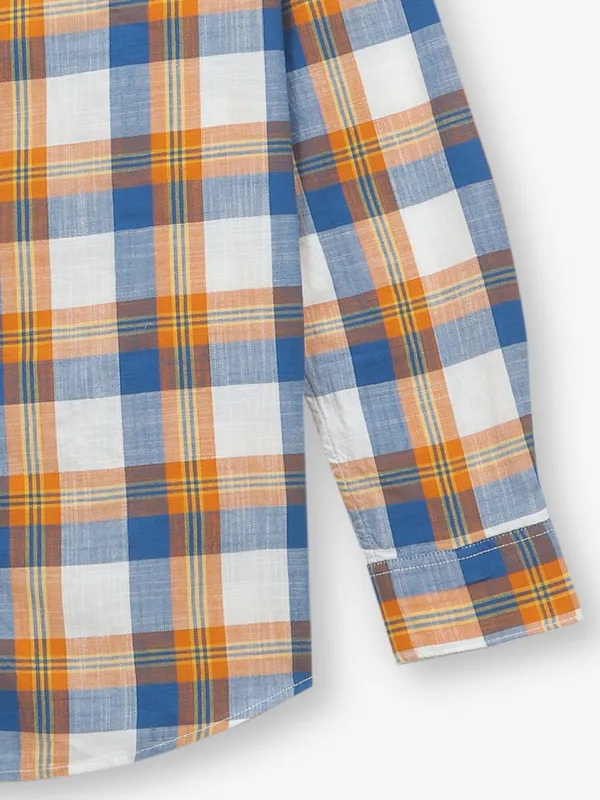 PEPE JEANS blue checks cotton shirt for men