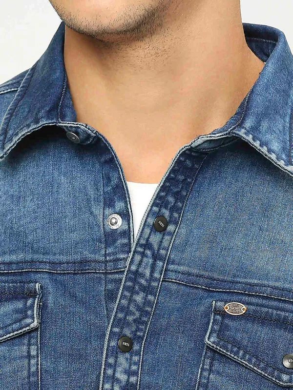Pepe Jeans blue denim washed shirt