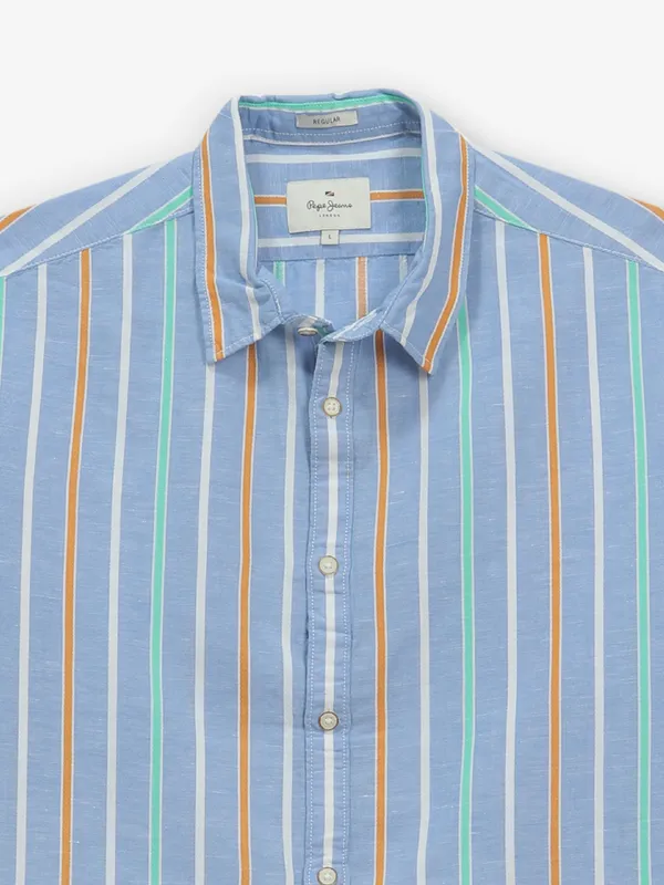 PEPE JEANS blue stripe cotton shirt