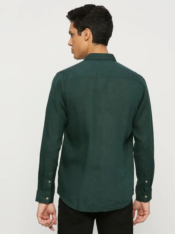 Pepe Jeans bottle green linen shirt