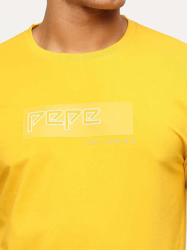 Pepe Jeans bright yellow t shirt in cotton