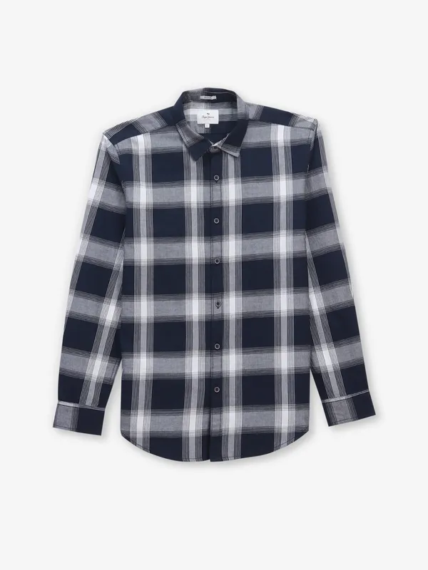 PEPE JEANS checks navy shirt