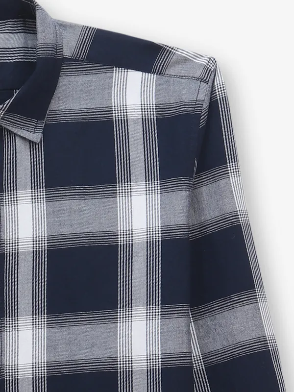 PEPE JEANS checks navy shirt