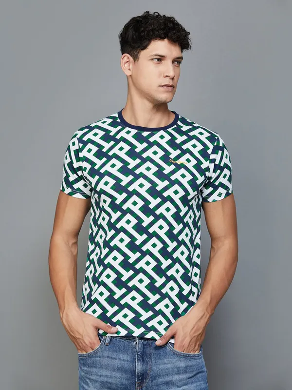 Pepe Jeans cotton green and navy t shirt