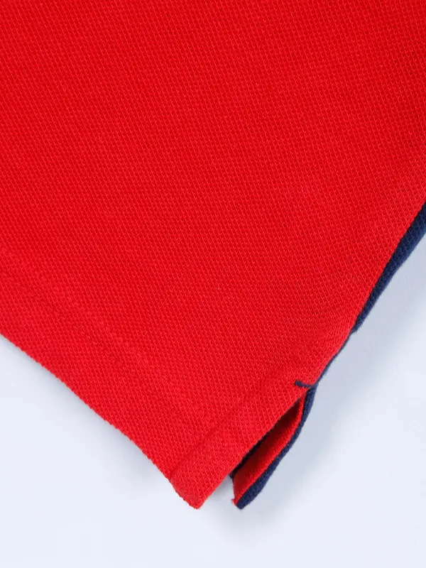 Pepe Jeans cotton navy and red collar neck t shirt