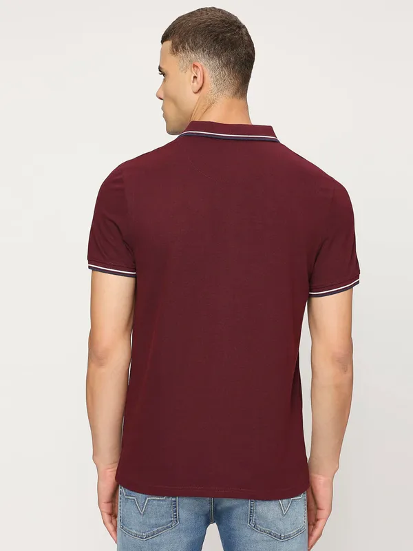 Pepe Jeans cotton polo t shirt in maroon