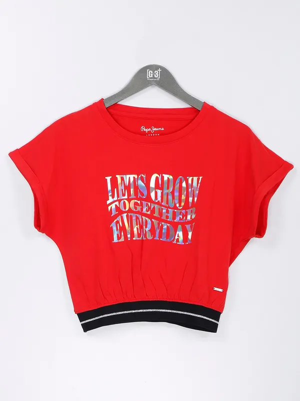Pepe Jeans cotton red crop top