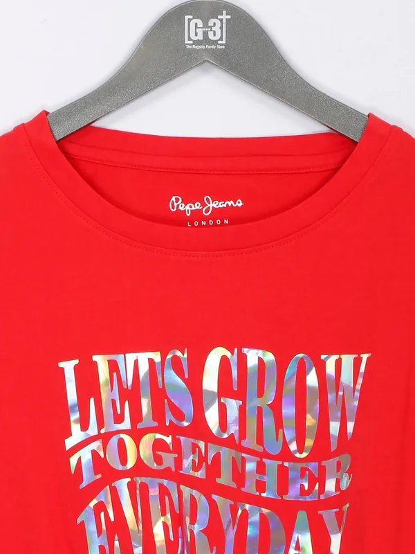 Pepe Jeans cotton red crop top