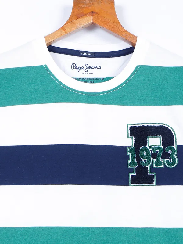 Pepe Jeans cotton white t shirt in stripe