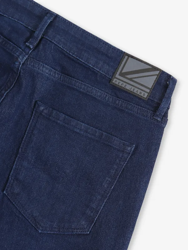 PEPE JEANS dark blue denim solid jeans