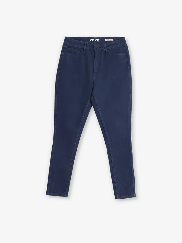 PEPE JEANS dark blue denim solid jeans