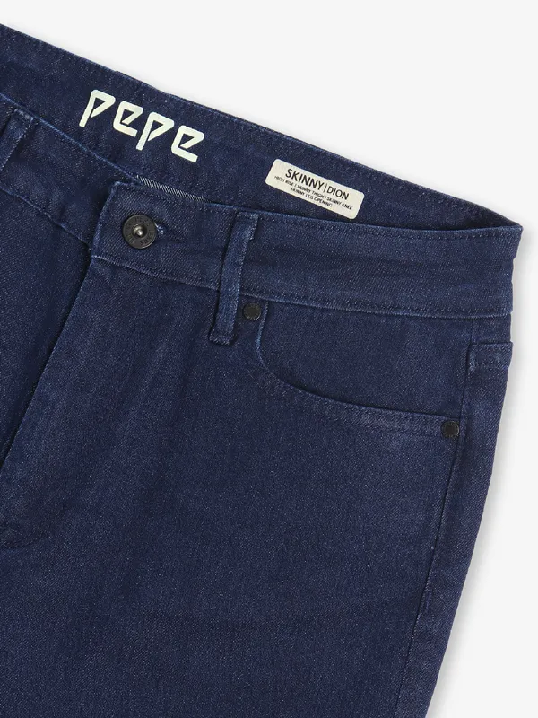 PEPE JEANS dark blue denim solid jeans