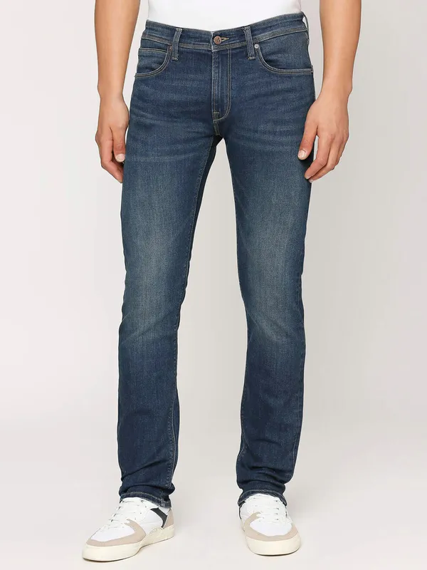 Pepe Jeans dark blue mid waist slim fit jeans