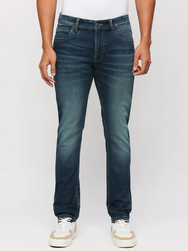 Pepe Jeans dark green mid rise slim taper fit jeans