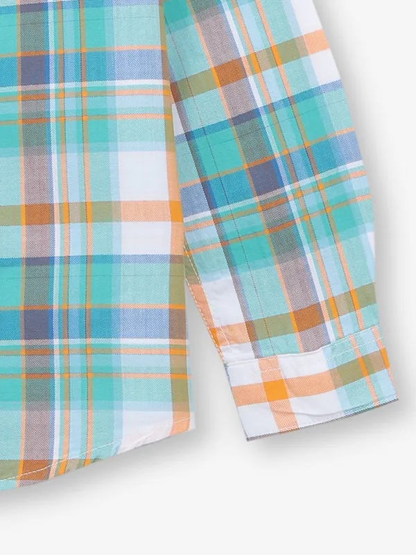 PEPE JEANS green checks cotton shirt
