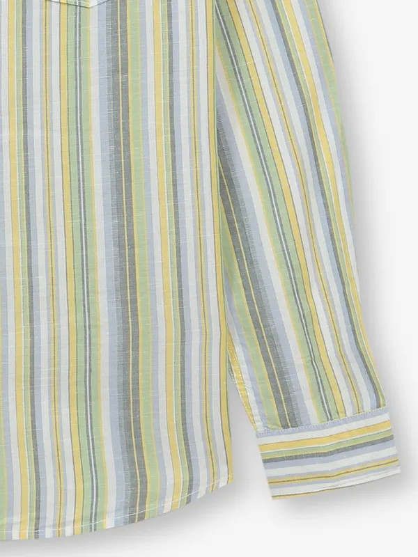 PEPE JEANS green stripe cotton shirt