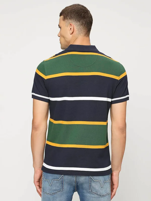 Pepe Jeans green stripe polo t shirt
