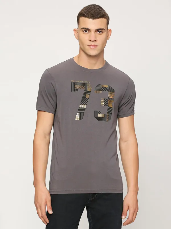 Pepe Jeans grey cotton round neck t shirt