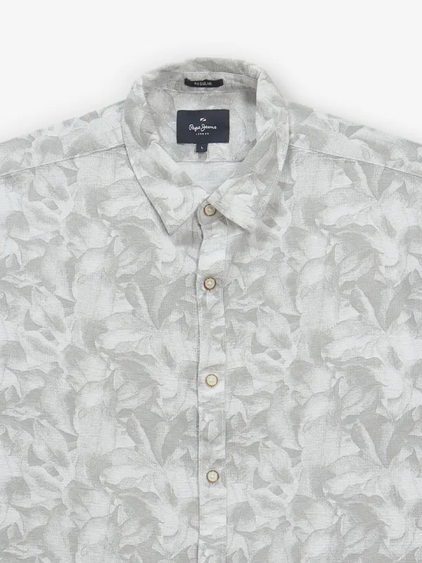 PEPE JEANS grey printed cotton shirt