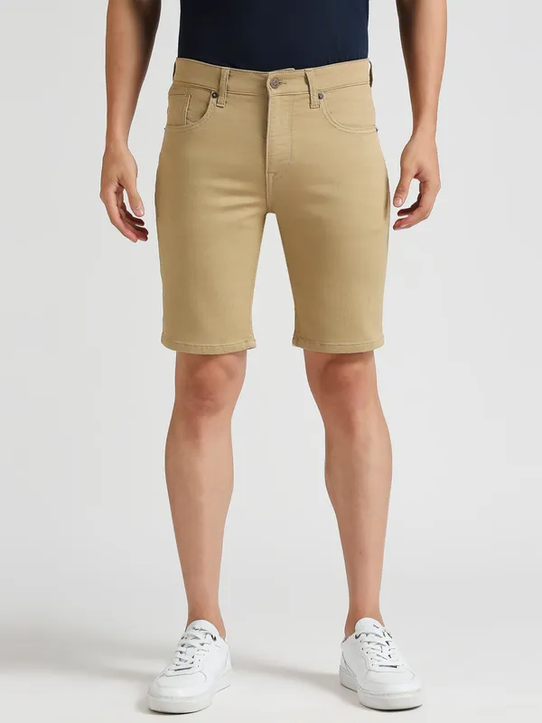 PEPE JEANS khaki solid shorts