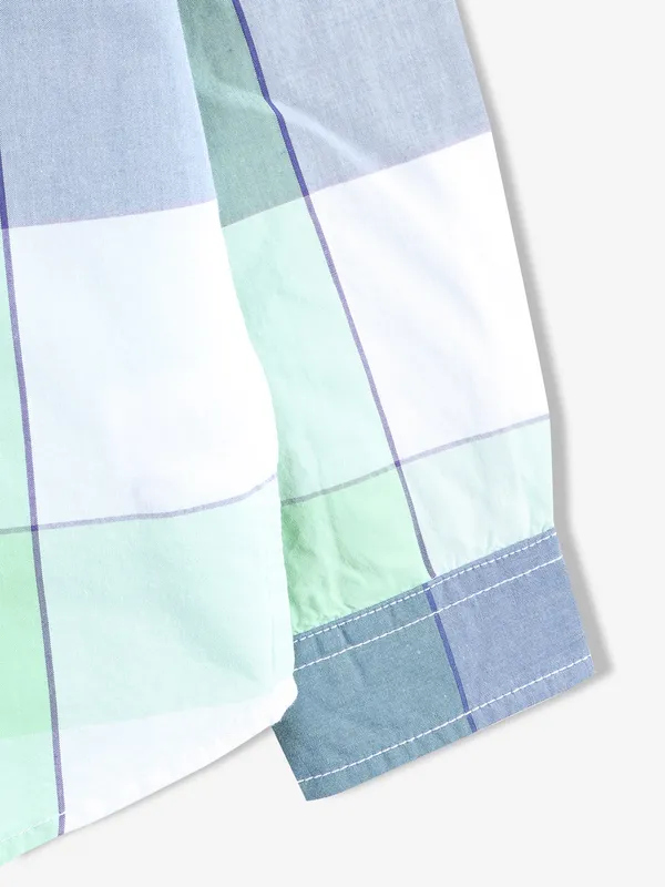 PEPE JEANS light green checks regular fit shirt