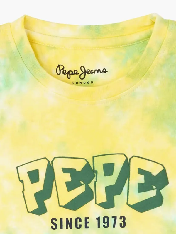 PEPE JEANS lime green tie dye cotton t-shirt
