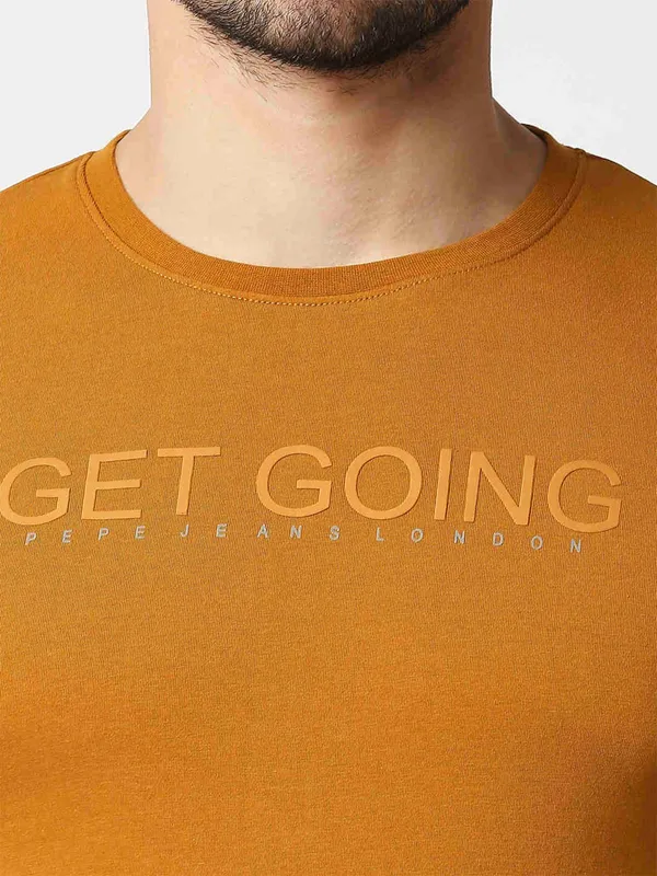 Pepe Jeans mustard yellow round neck t shirt