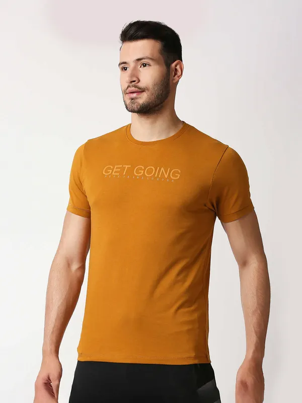 Pepe Jeans mustard yellow round neck t shirt
