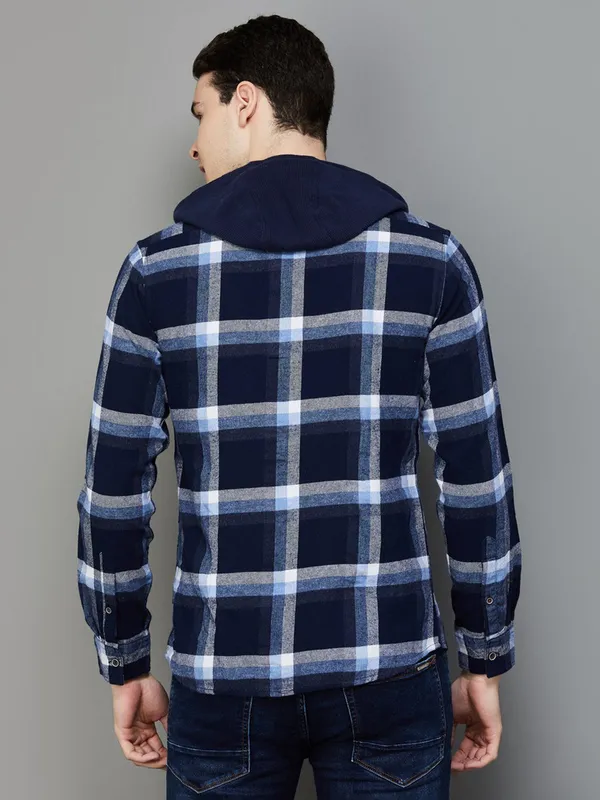 Pepe Jeans navy checks shirt in cotton