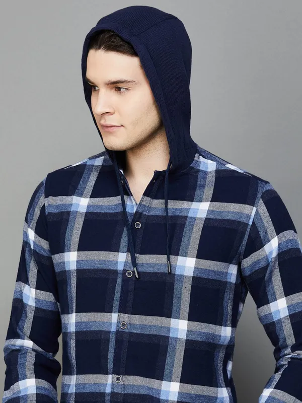 Pepe Jeans navy checks shirt in cotton