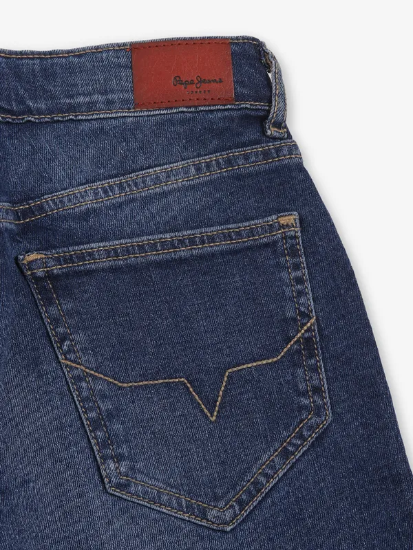 PEPE JEANS navy denim jeans in washed