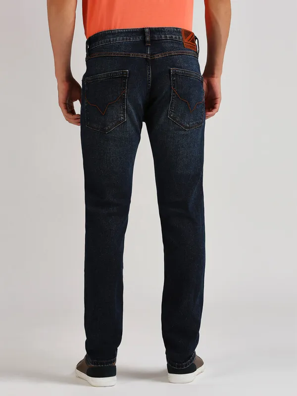 PEPE JEANS navy denim washed slim fit jeans