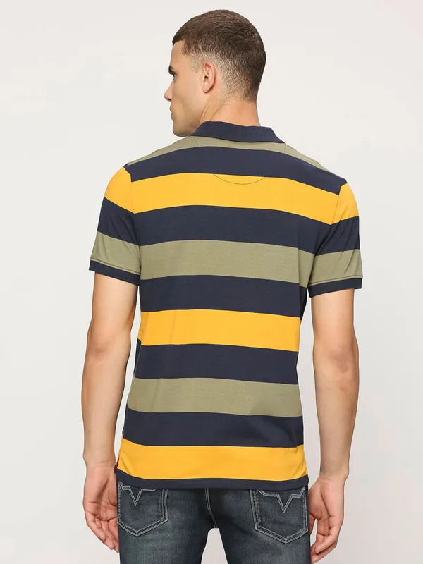 Pepe Jeans navy stripe polo slim fit t shirt