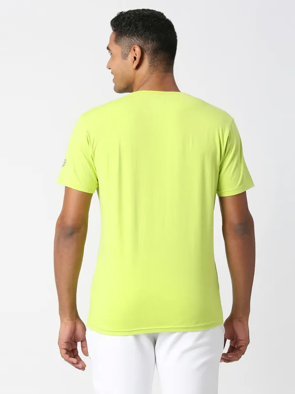 Pepe Jeans neon green cotton plain t shirt