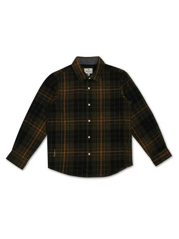Pepe Jeans olive checks shirt
