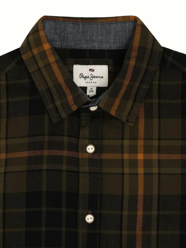 Pepe Jeans olive checks shirt