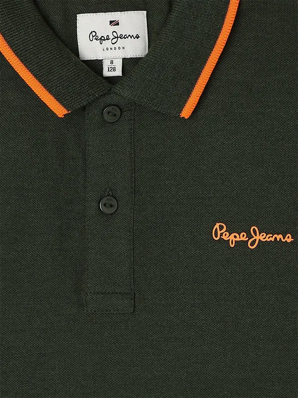 PEPE JEANS olive cotton plain t-shirt