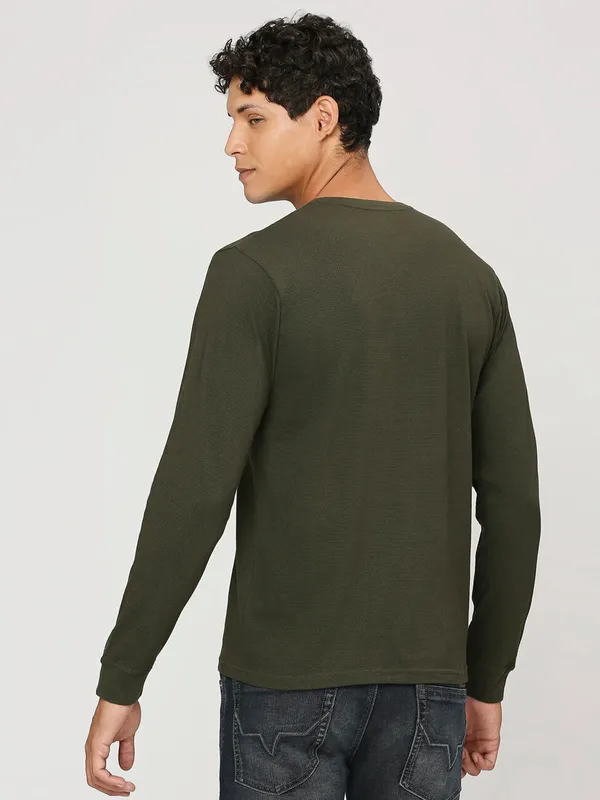 Pepe Jeans olive textured t shirt
