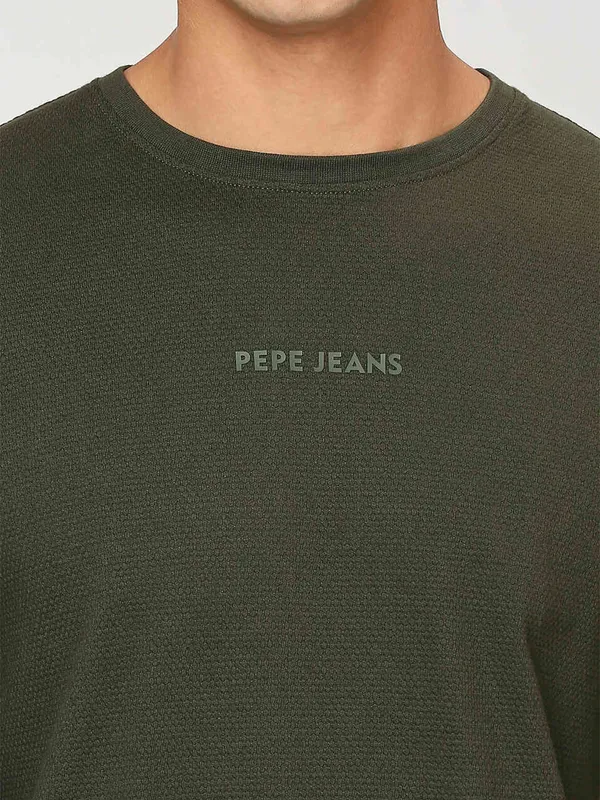 Pepe Jeans olive textured t shirt