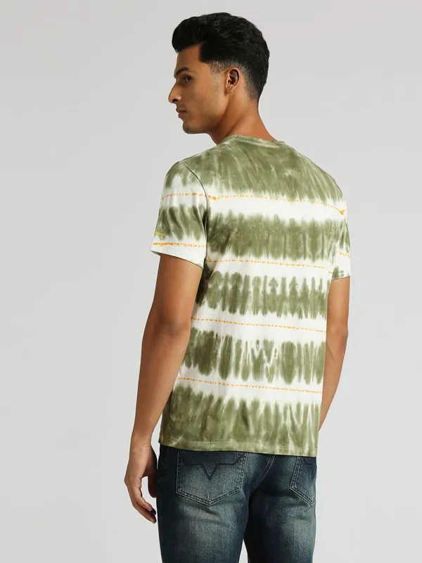 PEPE JEANS olive tie-dye cotton t-shirt