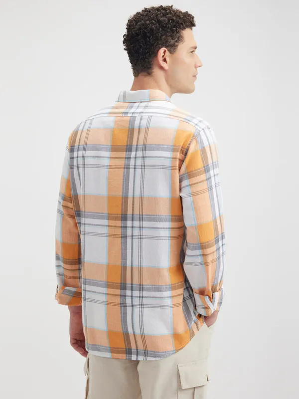 PEPE JEANS orange checks cotton t-shirt