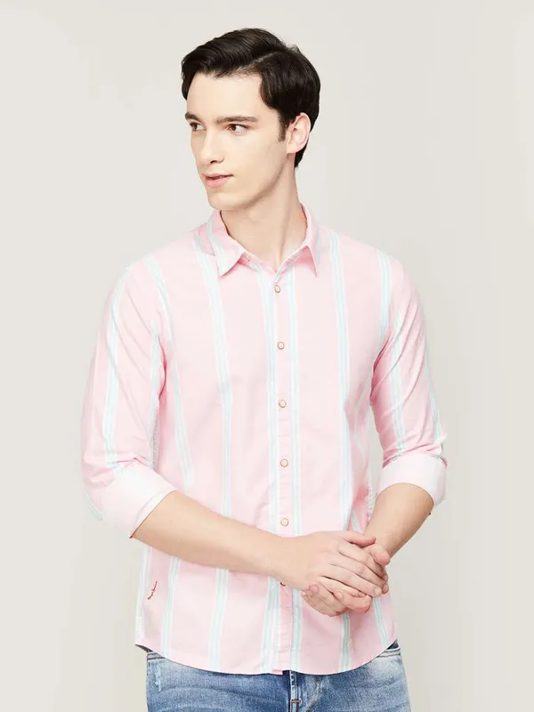 Pepe Jeans pink cotton stripe shirt
