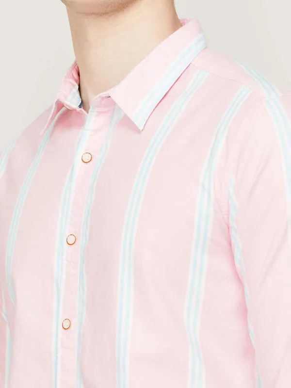 Pepe Jeans pink cotton stripe shirt